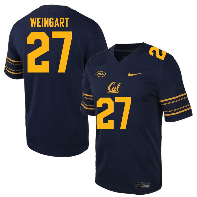 Men #27 Brady Weingart California Golden Bears ACC Conference College Football Jerseys Stitched Sale